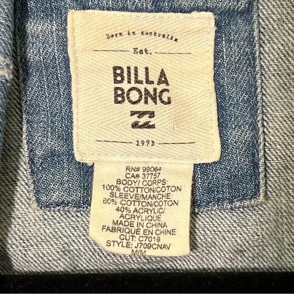 Billabong Jean jacket with sweater sleeves 💗 great used condition - Picture 5 of 7